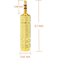 Miniatyrbillede 4 af 5: 2 stk. 3,5 mm han til 6,5 mm hun lydadapter