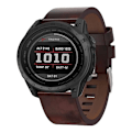 Miniatyrbillede 1 af 5: For Garmin Tactix 7 26mm Læder Stål Spænde Urrem LBC Brown