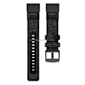 Miniatyrbillede 5 af 5: Lærred og læder urrem til Garmin Fenix5 Plus, Remstørrelse: 150+110mm MKH Black