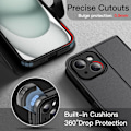 Miniatyrbillede 5 af 6: Wallet Case til iPhone 15 6.1-Ih, Stødsikkert PU Læder Magnetisk Flip Cover med Kortholder, Stand Funktion og Fuld Kamerabeskyttelse (Sort) Sort