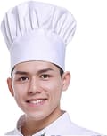 Vit kockmössa för män kvinnor vuxna, justerbar kockmössa i bomull med elastiskt band, Hibachi kockmössa, kockmössa