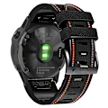 Miniatyrbillede 4 af 4: Til Garmin Fenix 7 Tricolor Stitching Silikone Læder Rem GUR Black
