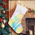 Miniatyrbillede 1 af 7: Jule-Strømpe, Personlige Jule-Strømper 2-pak Rainbow Stripes 45,7 cm Jule-Strømper Hængende Ornament Pejs til Trædekoration