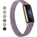 Miniatyrbillede 1 af 5: Justerbar rem i rustfrit stål mesh til Fitbit Luxe/luxe Special Edition Fitness Tracker til kvinder og mænd Colorful