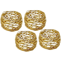Miniatyrbilde 4 av 4: Gylne runde mesh serviettringer - sett med 12 for bryllup, middagsselskaper eller hver dag