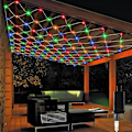 Miniatyrbilde 1 av 7: Gazebo Net Lights Outdoor, 10 x 10 FT Holiday Mesh Lights med 320 LED-lys og 8 lysmoduser, Vanntett koblingsbar Gazebo Twinkle Light for
