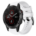 Miniatyrbillede 1 af 5: Til Garmin Fenix 5 Plus Metal Spænde Solid Color Silikonurrem FVH White