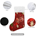 Miniatyrbild 2 av 7: Julklapp, Personliga Julklappsstrumpor 2-pack Jul Röd Julstjärna Gyllene Snöflingor 45,7 cm Julstrumpor Hängande