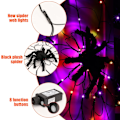 Miniatyrbillede 2 af 7: Halloween Spindelvæv Lys med Sort Edderkop, 4.26FT Diameter 84 LED Orange Lilla Web Lys med 8 Tilstande, Vandtæt med Timer Plugin