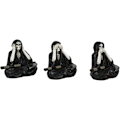 Miniatyrbillede 7 af 7: Ebros Gave Gotisk Alkymi Nekromanti Magi Se Høre Tale Intet Ondt Siddende Grim Reaper Skelet Figurer Sæt af 3     Dekor Benhus Kirkegård