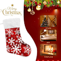 Miniatyrbild 7 av 7: Julklapp, Personliga Julklappsstrumpor 2-pack Röd Snöflinga Jul 45,7 cm Julstrumpor Hängande Ornament Eldstad för Bygg