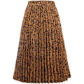 Miniatyrbilde 1 av 5: Womens Chic Elastisk Høy Midje A Linje Leopard Trykk Plissert Rynking -Lang