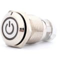 Miniatyrbild 4 av 5: 16mm LED-knappomkopplare - Metall, 1NO 1NC, 12V, Grönt ljus