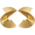Miniatyrbild 5 av 5: Geometriska örhängen i guld, överdrivna uttalandeörhängen