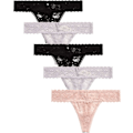 Miniatyrbild 1 av 5: Damunderkläder - 5-pack stretchiga trosor i mikrofiberspets