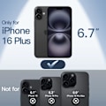 Miniatyrbilde 2 av 6: Ultra Slim Deksel for iPhone 16 Plus 6.7 Ih, Full Kamerabeskyttelse, Lett Matt Finish PP Hardt Minimalistisk Deksel (Svart) Svart
