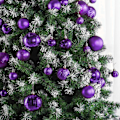 Miniatyrbild 5 av 5: Julgransprydnader - Lila julgranskulor set för jul,