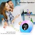 Miniatyrbilde 3 av 8: Vekkerlys soloppgang vekkerklokke for barn, tunge sovende, soverom, søvnhjelp, doble alarmer, Bluetooth, nattlys, 5 farger, 3 lyder, ideell for