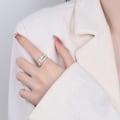Miniatyrbillede 2 af 5: Sølv Zirconia Spinner Ring - Justerbar Afspændingsring