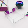 Miniatyrbild 4 av 5: Metllic Rinbow n Hållare Memo Orgnizer Prova Pr Klipphållare Set wi Cler akryl Kropp för Skrivbordstillbehör Orgnizers Skrivbordsdispenser Metallic Style