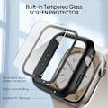 Miniatyrbillede 3 af 5: 2-pak Etui Designet til Apple Watch Series 8 / Series 7 (45 mm) Slankt Etui m/Indbygget Skærmbeskytter af Hærdet Glas - Sort