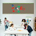 Miniatyrbilde 5 av 5: Kaktus Bulletin Board Borders - Bølget Rullet Border Trim (49 Fot)