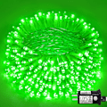 Miniatyrbilde 1 av 7: 250 LED grønne lyslenker, 82 fot St. Patrick's Day gjennomsiktig ledning 8 moduser grønne julelys utendørs, plugg inn vanntette blinkende fe-lys for
