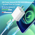 Miniatyrbilde 2 av 5: 3-pakning Iphone 14 13 12 11 hurtiglader,【Apple Mfi