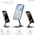 Miniatyrbilde 3 av 5: Mobiltelefonstativ, 360° Justerbart Telefonstativ for Skrivebord, Sammenleggbar Telefonholder Lett å Bære, (Firkantet Base) Lilla (Firkantet Base)