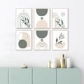 Miniatyrbild 5 av 5: Boho väggkonsttryck - Salviagrön abstrakt geometrisk boho-dekor