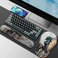 Miniatyrbild 8 av 9: Musmatta handledsstöd och tangentbords handledsstöd, 3 st datormusmattor för skrivbord med underläggsset, ergonomiskt minnesskum musmatta med marmor