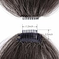 Miniatyrbilde 5 av 5: Clip-in lugg 100% ekte hår extensions medium brun clip på lugg
