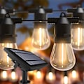 Miniatyrbillede 1 af 9: 50FT Solcelledrevne Udendørs Lyskæder, LED Solcelledrevne Lyskæder til Udendørs, Kommerciel Kvalitet Udendørs Vandtætte Terrasselys med USB-port, 18