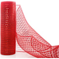 Miniatyrbillede 1 af 5: Deco Mesh 10 tommer x 10 meter Hver rulle, Sæt med 2 Rød Metallic Foil Poly Mesh