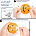 Miniatyrbilde 6 av 7: Halloween Gresskar Lykt Strengelys, 10 Pakke Oransje Lykt Strengelys Plugg inn, Mini Jack O Lantern Gresskar Dekor Koblebar Streng