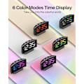 Miniatyrbild 2 av 7: Digital väckarklocka för sovrum, digital klocka med modern kurva, iögonfallande 6 färger RGB-display, 5 nivåer ljusstyrka+av, 2 volymer, 3 larm X-dynamisk