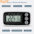 Miniatyrbillede 2 af 5: Køleskabs Termometer - Digitalt Frysetermometer med Max Min Registreringsfunktion (2 stk., Hvid)