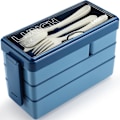 Miniatyrbillede 1 af 5: Bento Madkasser - Stablebar 3 Lag 4 Rum Madlavningsbeholder (1450ml)