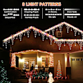 Miniatyrbillede 6 af 8: Julelys Net, 13,5ft 196 LED Vandtætte Udendørs Juledekorationer, 8 Tilstande LED Netlys med Fjernbetjening, Dæmpbare Netlys med 11