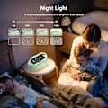 Miniatyrbilde 4 av 9: Bluetooth-høyttaler vekkerklokke med 15W hurtig trådløs lader, FM-radio, LED-nattlys, trådløs lading for soverom, kontor, hjem, gaver grønn