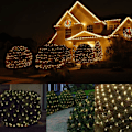 Miniatyrbillede 5 af 9: Udendørs julelys, 100 LED 5ftx5ft julelysnet med sammenkædelig, vandtæt, UL-certificeret og holdbart grønt ledningsdesign til varmt