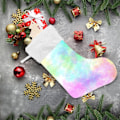 Miniatyrbillede 6 af 7: Jule-Strømpe, Personlige Jule-Strømper Sæt af 2 Lilla Tie Dye Regnbue Tryk 45,7 cm Jule-Strømper Hængende Ornament Pejs til B