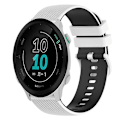 Miniatyrbillede 1 af 5: Til Garmin Forerunner 158 20mm Ternet To-farvet Silikone Urrem RXY White-Black