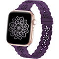 Miniatyrbillede 1 af 5: Blomstermønstret silikonearmbånd kompatibelt med Apple Watch -rem 38 mm