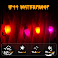 Miniatyrbild 3 av 7: 25FT C7 LED Lila Orange ljusslingor, Halloween ljusslingor utomhus med 27 C7 LED-lampor (2 reserv), Halloween hängande utomhuslampor för C7