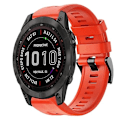 Miniatyrbillede 1 af 5: Til Garmin Fenix 7 Sapphire Solar Metal Spænde Solid Color Silikonurrem OEM Red