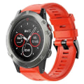 Miniatyrbild 1 av 5: För Garmin Quatix 5 Metallspänne Solid Color Silikonklockarmband XWZ Red