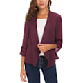 Miniatyrbilde 1 av 5: Kvinners Rynket Erme Lett Tynn Chiffon Blazer