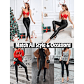 Miniatyrbillede 4 af 5: Kvinde Kunstlæder Leggings Bukser PU Elastisk Formgiven Hofte