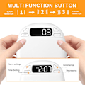 Miniatyrbild 8 av 9: Vibrationsväckarklocka under kudden Baery-driven vibrerande sängvibrator med 2 larm Tyst sängvibrator väckarklocka med LED-display 3-nivå vit